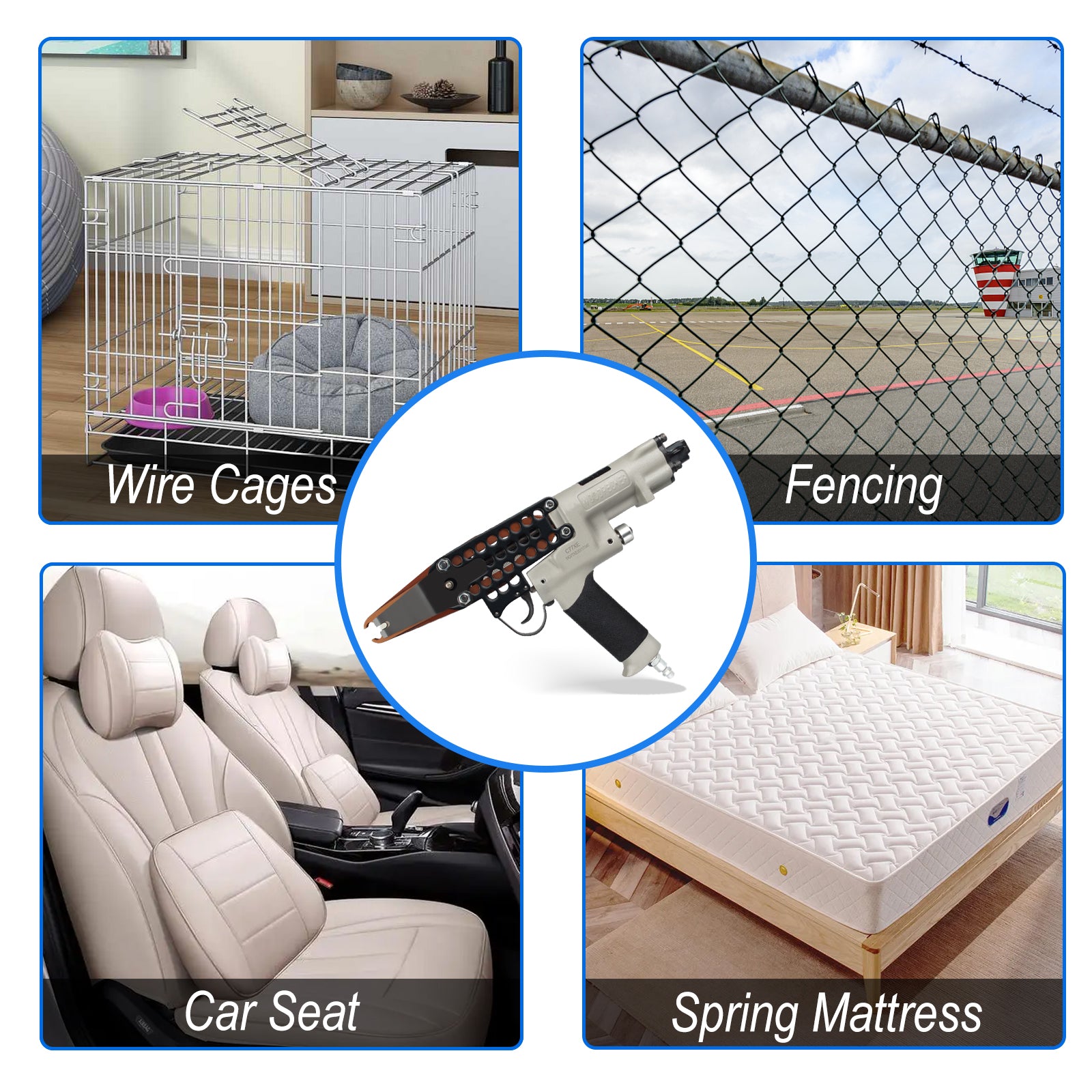 WOODPECKER C-77XE Pneumatic Hog Ring Gun, 15 Gauge, 3/4-Inch Crown, 7.0 mm Closing Diameter