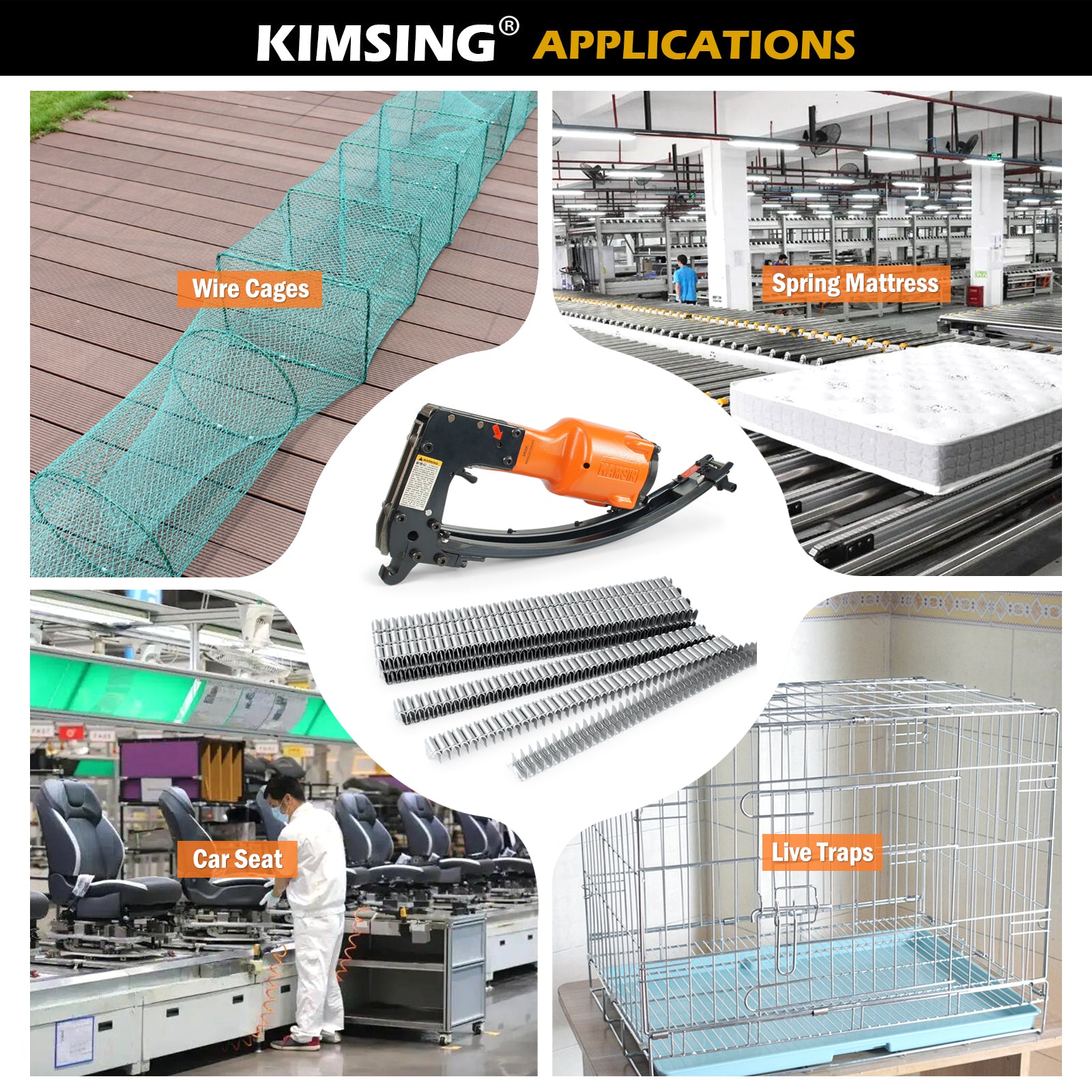 CL-4 & CL-72 Galvanized Clinching Clips, Fasteners for M66 Spring Mattress Clinching Clipper Tool, Wire Fence Staples for Wire Cages