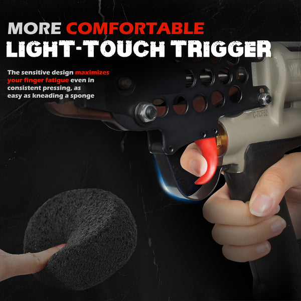 WOODPECKER C-7CF52 15 Gauge Pneumatic Hog Ring Gun, Standard Nose, 4.8mm Closure Diameter, 3/4-Inch Crown Hog Ring Staples