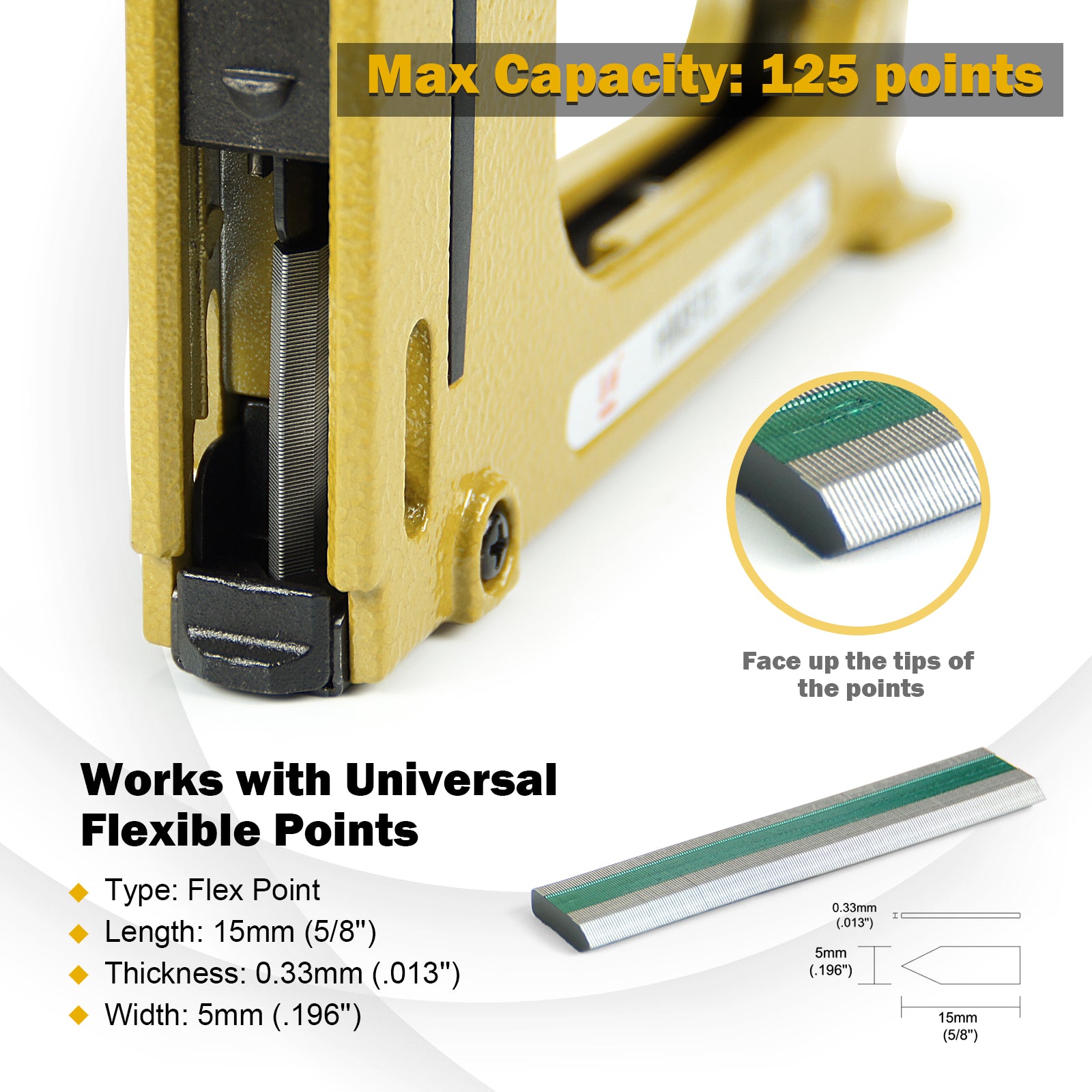 HM515 Manual Flexible Point Driver Kit with 1,000 Points for Securing Back Pieces of Picture Frames