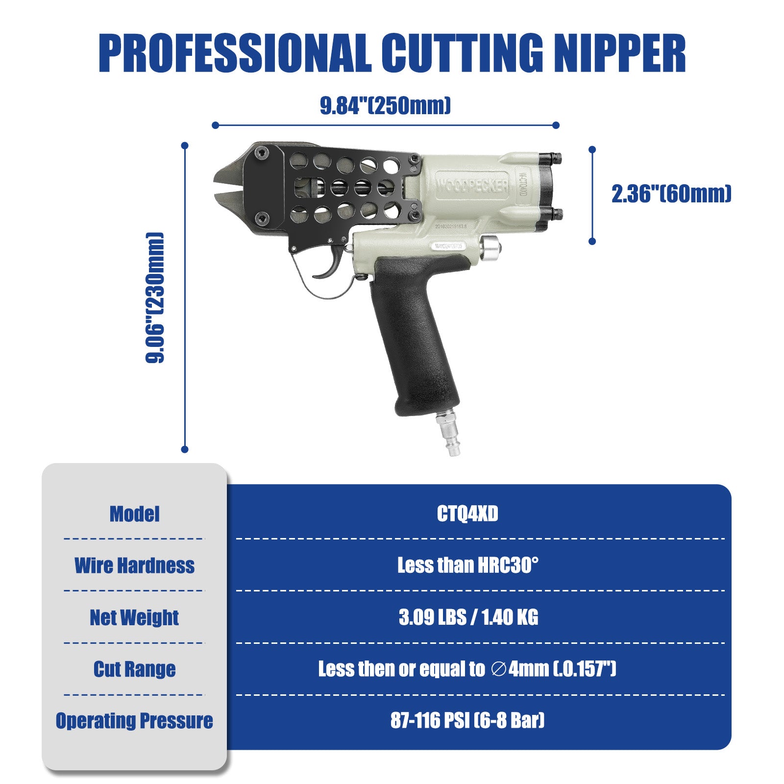 WOODPECKER CTQ4XD Pneumatic Cutting Nipper