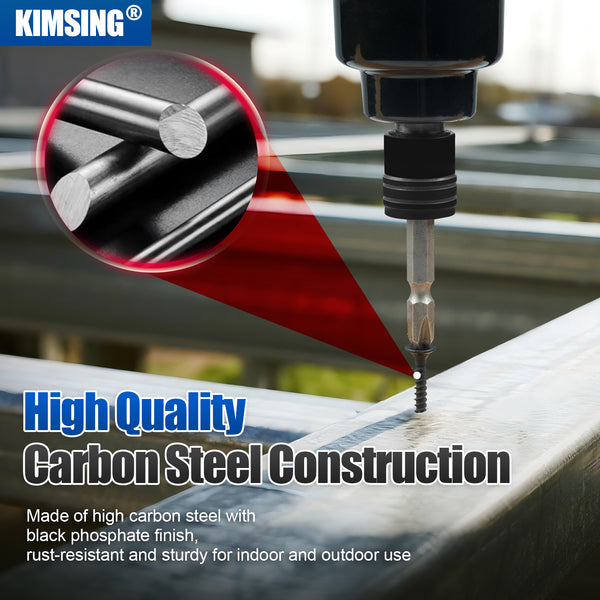 KIMSING Drywall Screws 2lb/Box, #6 Coarse Thread Philips Drive #2 Bugle Head Wood Screws with Black Phosphate Finish M3.5 Sharp Point Screws