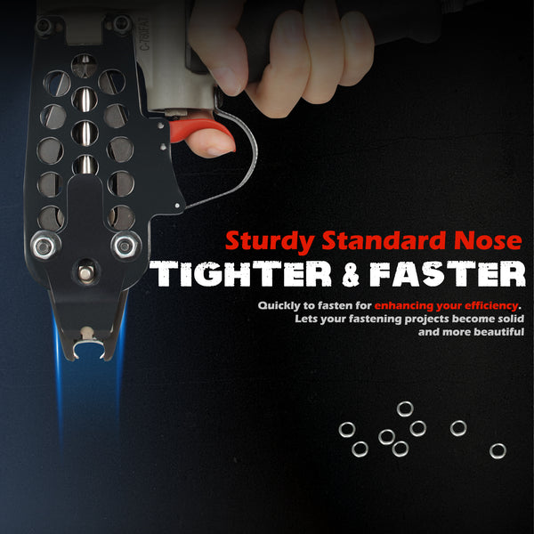 WOODPECKER C-760FA 16 Guage Pneumatic Hog Ring Gun, Standard 3.0mm Closure Diameter, 1/2-Inch Crown Hog Ring Staples