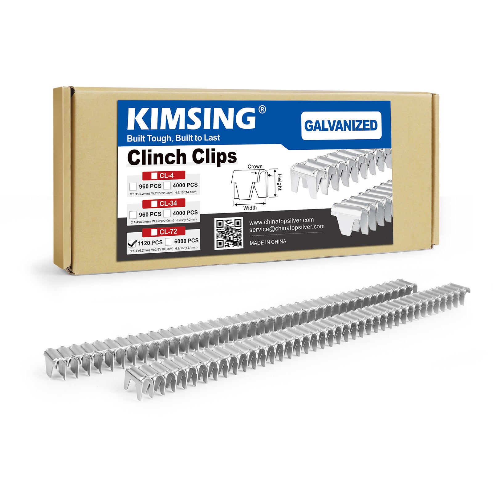 KIMSING Galvanized Vertex M66 Clinching Clips for Harcto Pneumatic Clipper Tools