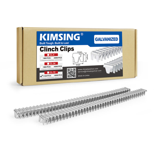 KIMSING Galvanized Vertex M66 Clinching Clips for Harcto Pneumatic Clipper Tools