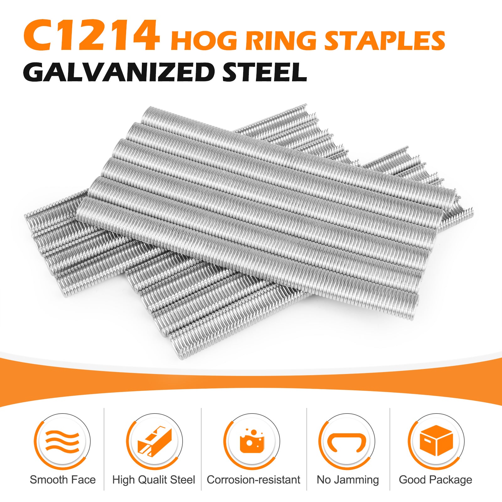 KIMSING C1214/C14 17 Gauge 11/32-Inch Crown Hog Ring Staples