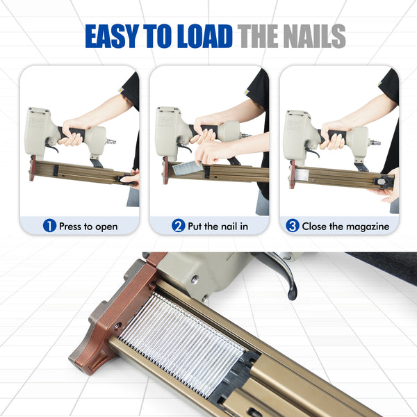 Woodpecker ST38H Pneumatic Concrete T Nailer, 14 Gauge, 3/4-Inch - 1-1/2-Inch (18mm-38mm)