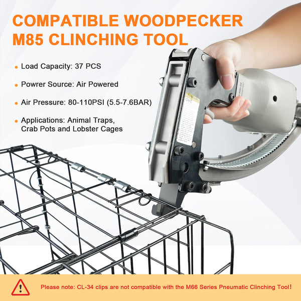 KIMSING CL-34 Galvanized Clinching Clips 960 PCS/Box Compatible with M85 Clinch Clipper Tool for Crab Pots, Lobster Traps, Wire to Wire Fastening