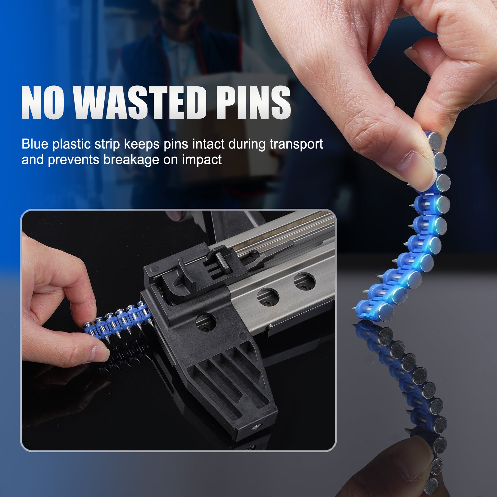 KIMSING 3/4 Inch Plastic Collated Concrete Pins, 1000PCS Box, 12 Gauge