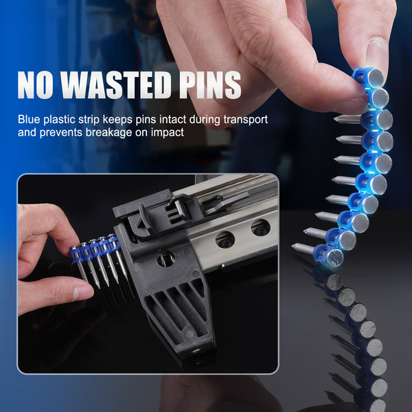 KIMSING 1-1/4 Inch Plastic Collated Concrete Pins, 1000PCS Box, 12 Gauge