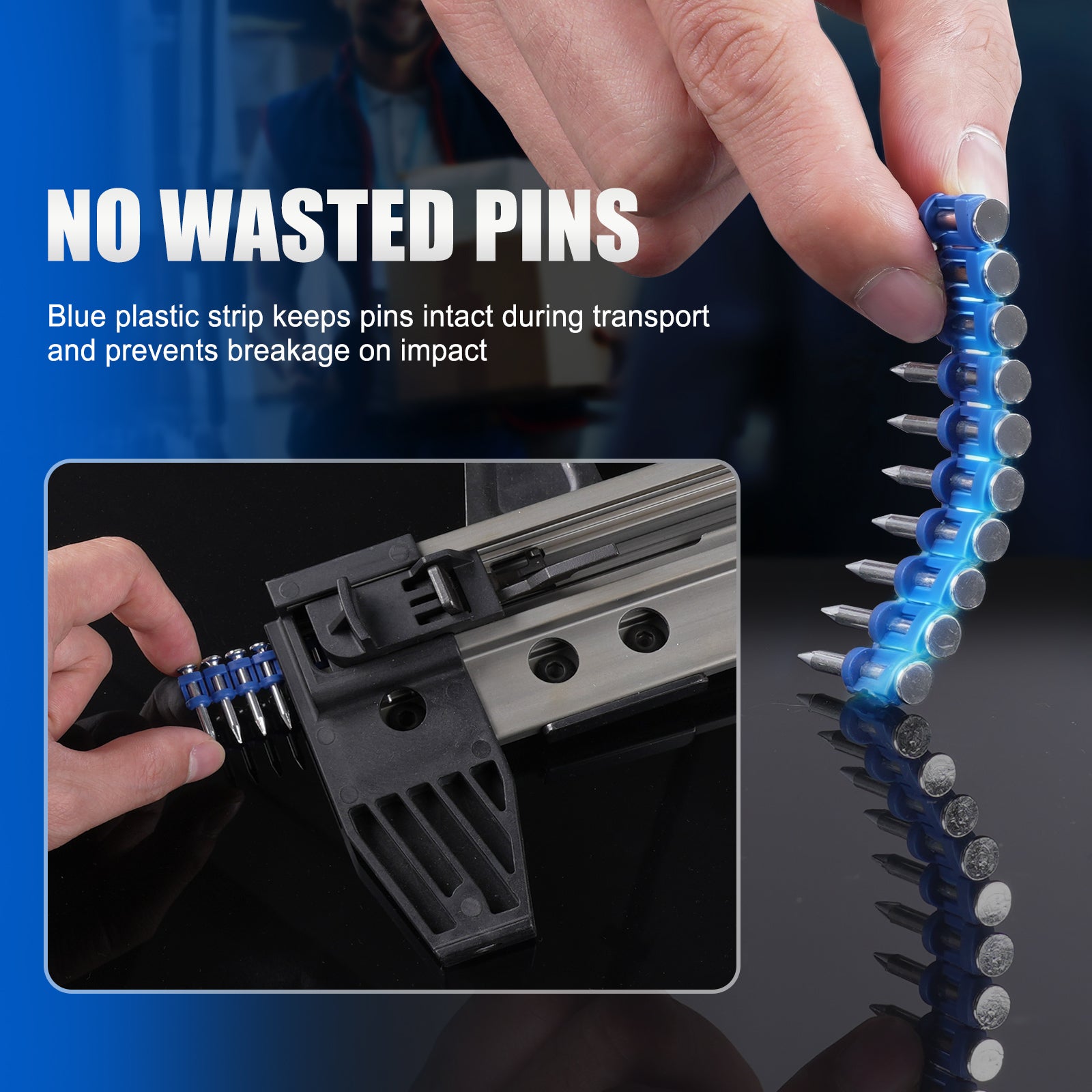 KIMSING 1 Inch Plastic Collated Concrete Pins, 1000PCS Box, 12 Gauge