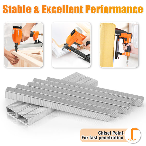 KIMSING 22 Gauge 71 Series 3/8'' Crown 1/4'' to 3/8'' (6-10mm) Leg Length Galvanized Upholstery Staples(10,000 PCS/Box)