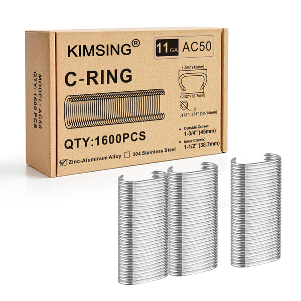 KIMSING AC50/C45 11 Gauge 1-1/2-Inch Crown Hog Ring Staples Gabion Staples