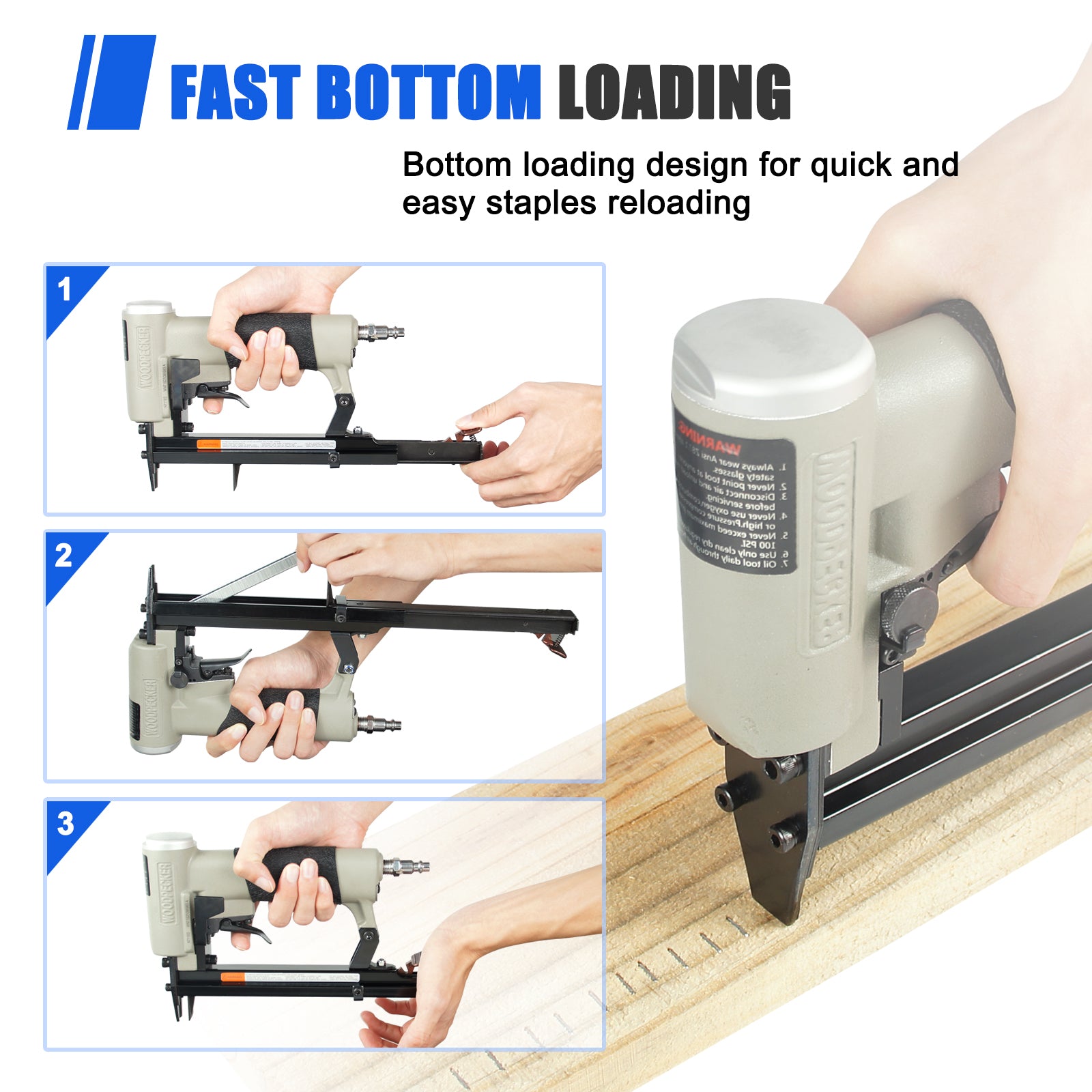 Woodpecker N7116S Continuous Firing Stapler 22 Gauge 3/8