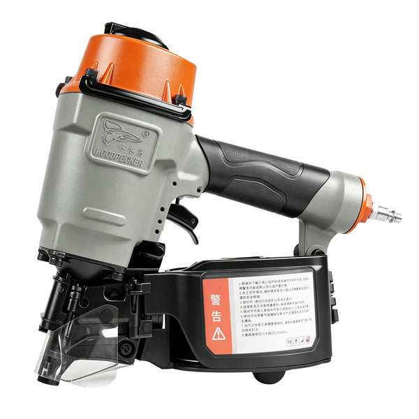 WOODPECKER CN55 Coil Nailer, Pneumatic Coil Nail Gun for 25–57 mm Nails, 400 Nail Capacity, Adjustable Nail Plate, 360-Degree Air Exhaust, Contact-Activated Safety, for Woodworking, Pallets & Crates