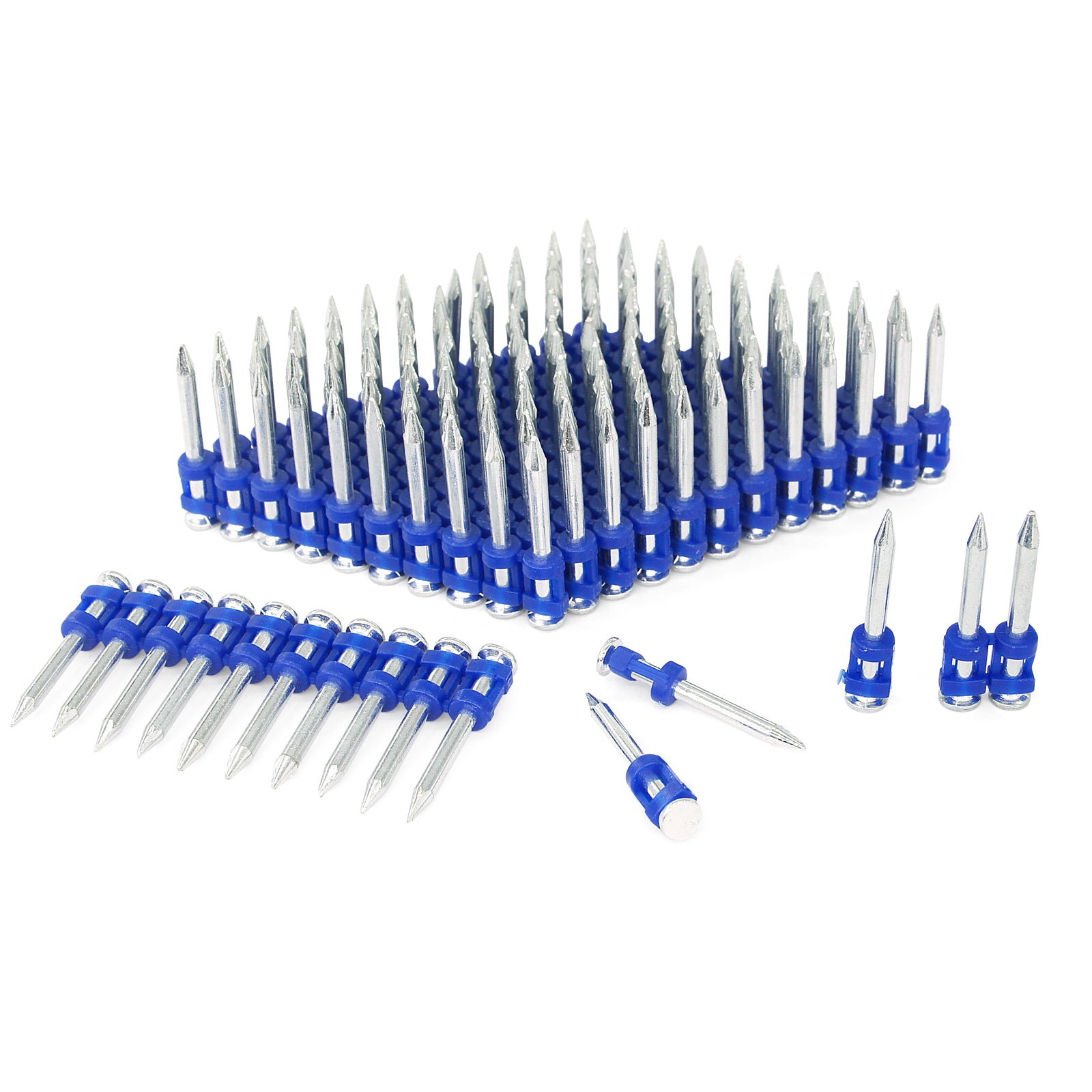 KIMSING MTSD-32 12 Gauge 1 1/4 Inch X .109 Inch Smooth Shank Plastic Collated Concrete and Steel Drive Pin Mechanical Galvanized for Gas Power Concrete and Steel Nailer 1000 PCS/Box