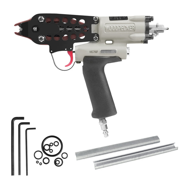 WOODPECKER V6C760F Pneumatic Hog Ring Gun, 1/2-Inch Crown, 3.0mm Closure Diameter