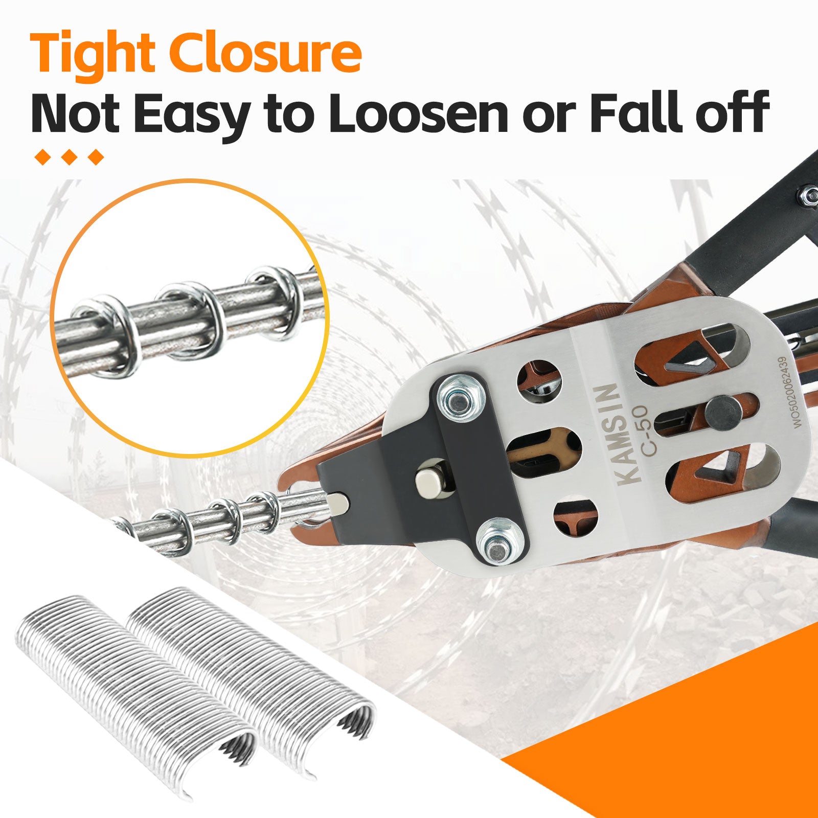 KIMSING AC50/C45 11 Gauge 1-1/2-Inch Crown Hog Ring Staples Gabion Staples