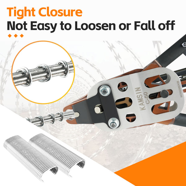 KIMSING AC50/C45 11 Gauge 1-1/2-Inch Crown Hog Ring Staples Gabion Staples