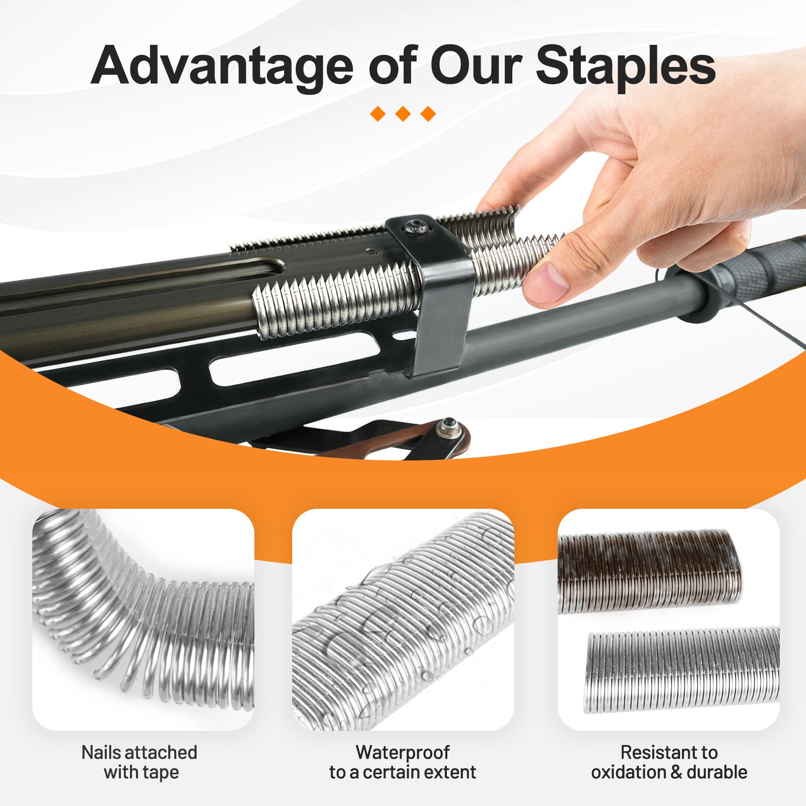 KIMSING AC50/C45 11 Gauge 1-1/2-Inch Crown Hog Ring Staples Gabion Staples