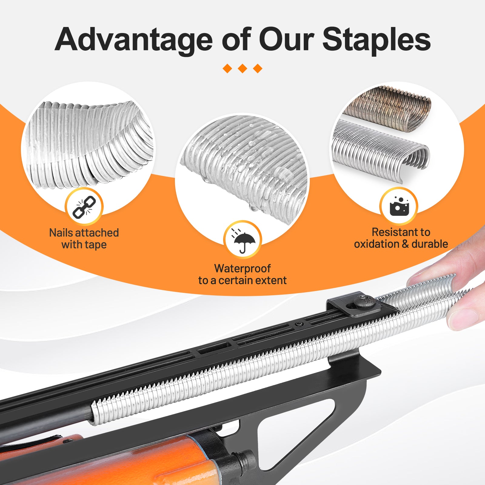 KIMSING SC7 15 Gauge 3/4'' Crown C-Rings Hog Rings  in 304 Stainless Steel & Galvanized Steel, Wire Fencing Staples, Fasteners for Hog Ring Tool, C Ring Plier, 1000 PCS/Pack & 10000PCS/Box