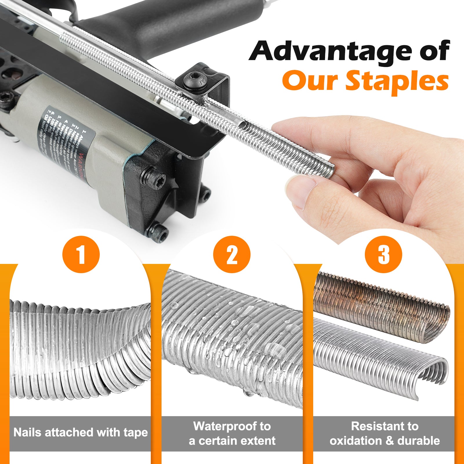 KIMSING C1214/C14 17 Gauge 11/32-Inch Crown Hog Ring Staples