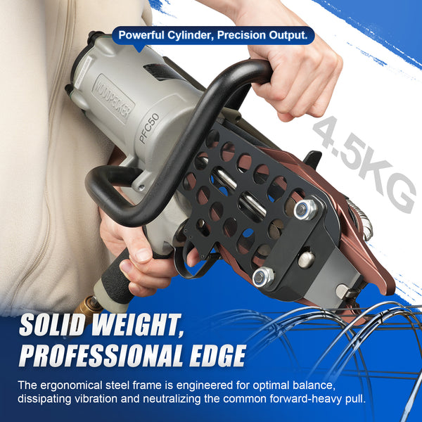 WOODPECKER PFC50 Heavy Duty Pneumatic Gabion Hog Ring Gun, 11 Gauge, 1-1/2-Inch Crown, 12.0-13.0mm Closing Diameter