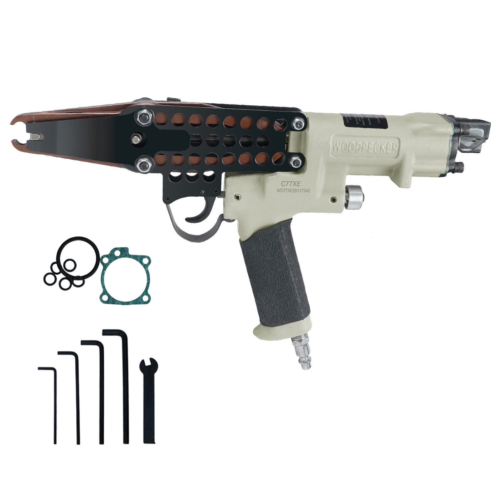 WOODPECKER C-77XE Pneumatic Hog Ring Gun, 15 Gauge, 3/4-Inch Crown, 7.0 mm Closing Diameter