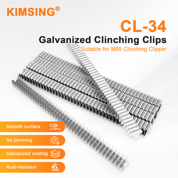KIMSING CL-34 Galvanized Clinching Clips 960 PCS/Box Compatible with M85 Clinch Clipper Tool for Crab Pots, Lobster Traps, Wire to Wire Fastening
