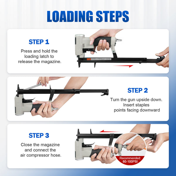 WOODPECKER NL7116 Pneumatic Upholstery Stapler, 22 Guage Type 71, 3/8-Inch Crown