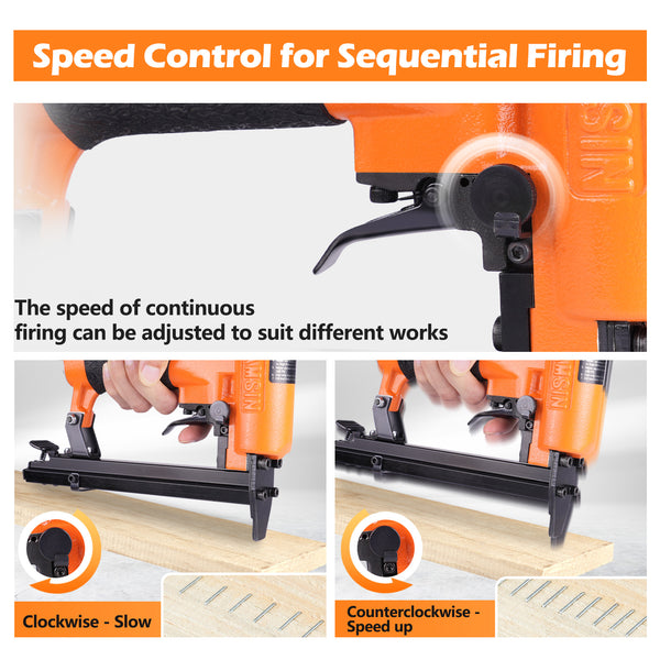 KAMSIN KN7116S Pneumatic Upholstery Stapler,  22 Gauge Type 71 , 3/8-Inch Crown