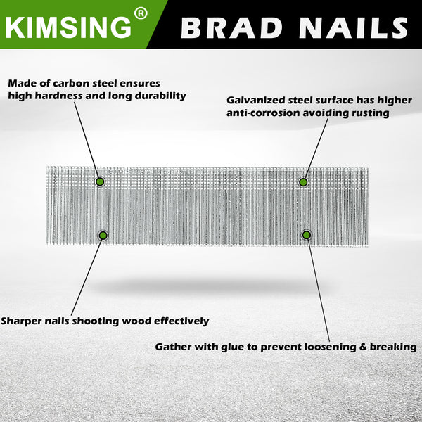 KIMSING 18 Gauge 1/2-inch (12mm) Brad Nails 5,000 PCS/ Box