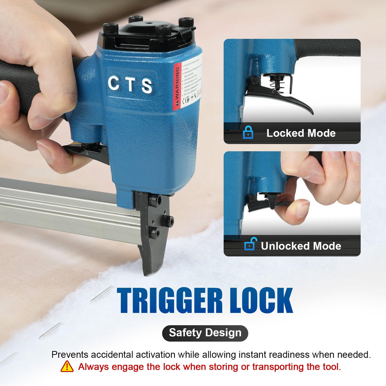 CTS 7116 Pneumatic Upholstery Stapler, 22 Guage Type 71, 3/8-Inch Crown