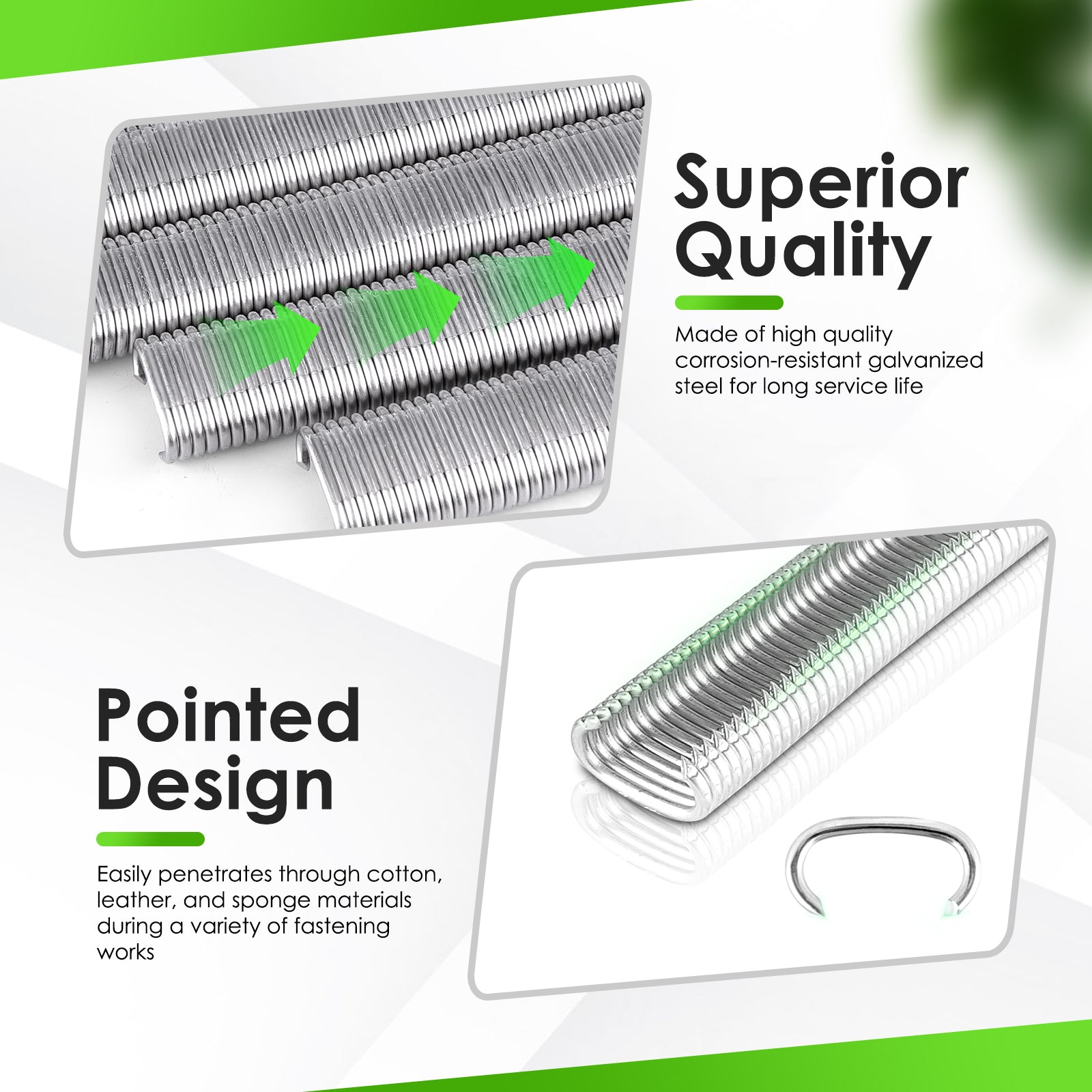 China-top Silver SC760 16 Gauge 5/8'' Crown C Ring Staples C-Rings Hog Rings in 304 Stainless Steel & Galvanized Steel, Wire Fencing Staples, Fasteners for Hog Ring Tool, C Ring Plier, 1000 PCS/Pack & 18000PCS/Box