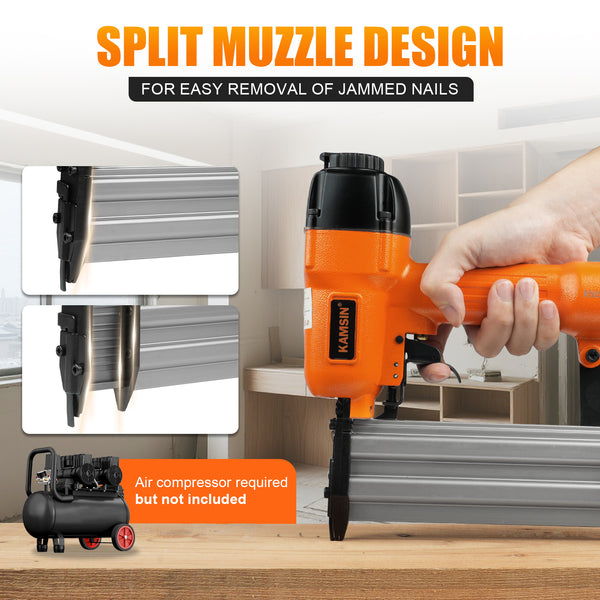 KAMSIN F50A Pneumatic Brad Nailer, 18 Gauge, 3/8-Inch to 2-Inch  (10mm-50mm)