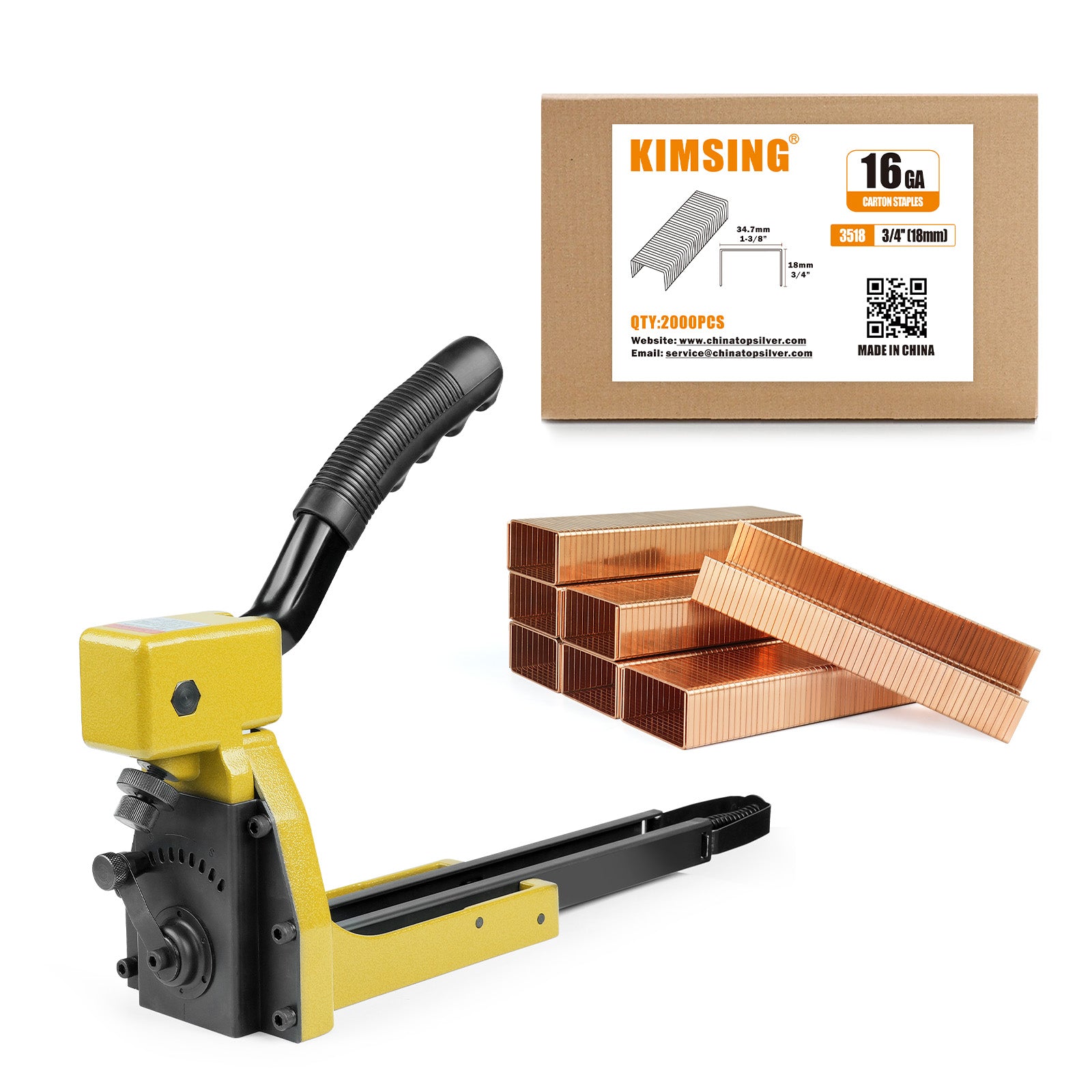 HB3518 Manual Carton Closing Stapler, 16 Gauge 1-3/8-Inch Crown