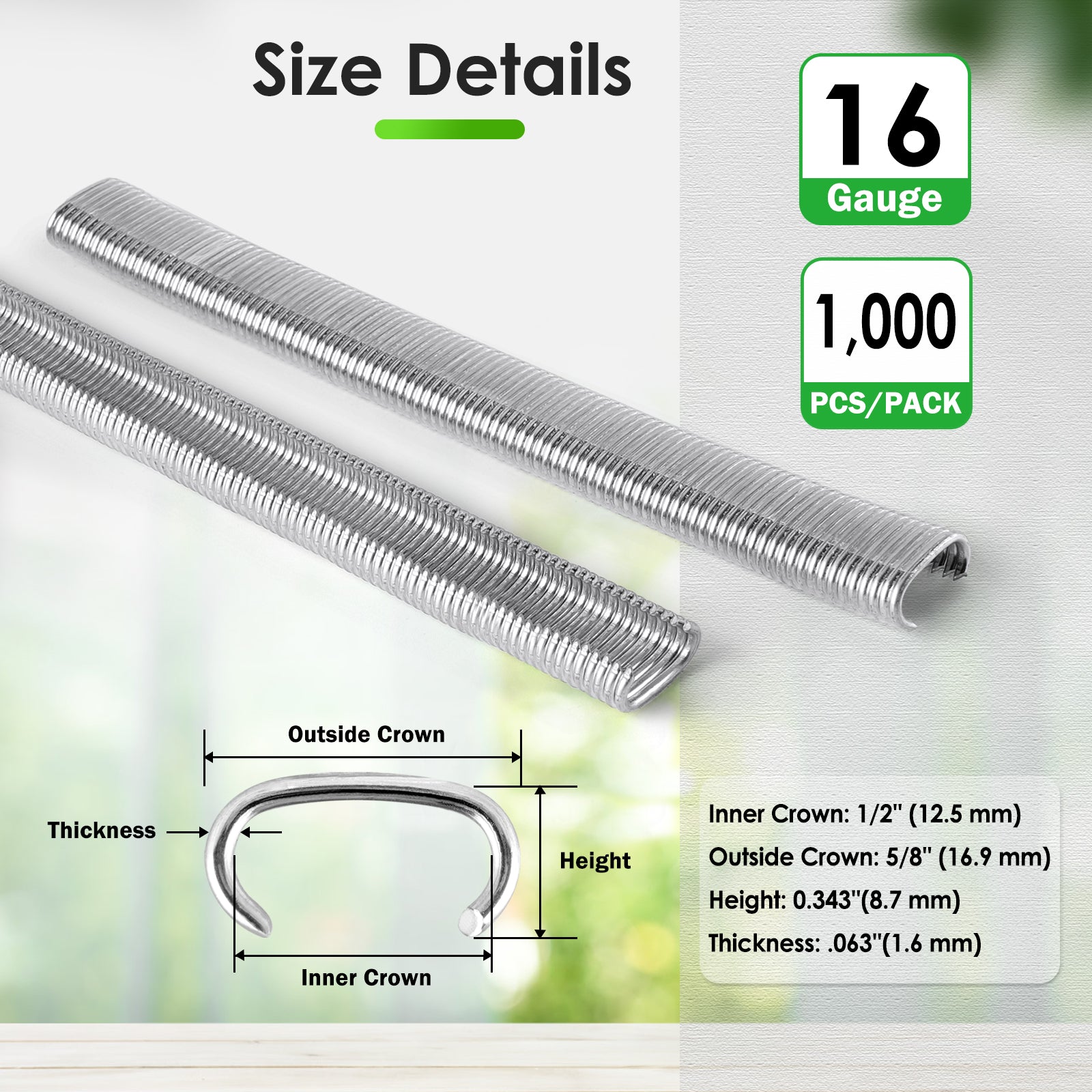 China-top Silver SC760 16 Gauge 5/8'' Crown C Ring Staples C-Rings Hog Rings in 304 Stainless Steel & Galvanized Steel, Wire Fencing Staples, Fasteners for Hog Ring Tool, C Ring Plier, 1000 PCS/Pack & 18000PCS/Box