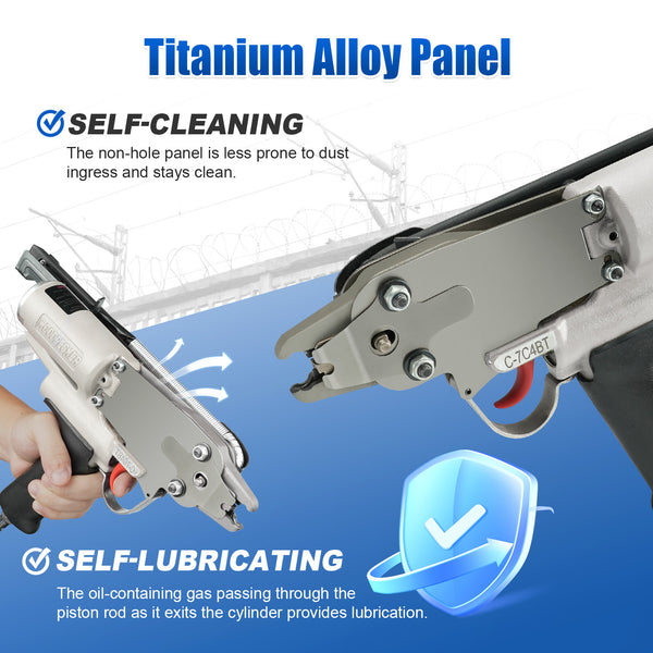 Woodpecker C-7C4BT 15 Gauge Professional Pneumatic Hog Ring Gun, 3/4-Inch 4.8mm Closure Diameter, C ring piler, C Ring Tool Hog Ring Plier, C ring gun for Mattress, Fencing, Cages