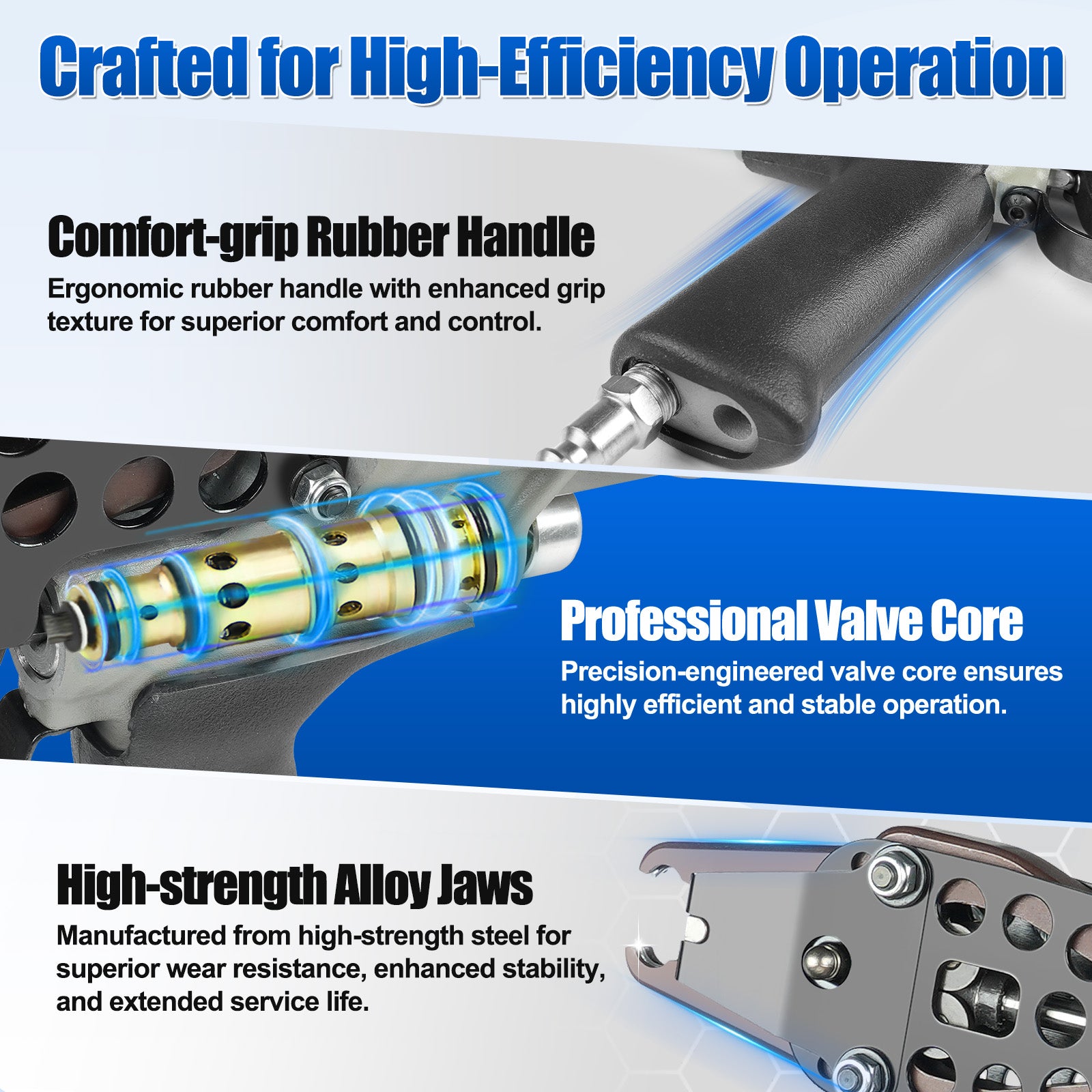 WOODPECKER C-7 Pneumatic Hog Ring Plier 27mm Crown, 8.5mm to 9.0mm Closure Diameter Hog Ring Gun for Mattress Manufacturing, Strapping, Fencing, Cages