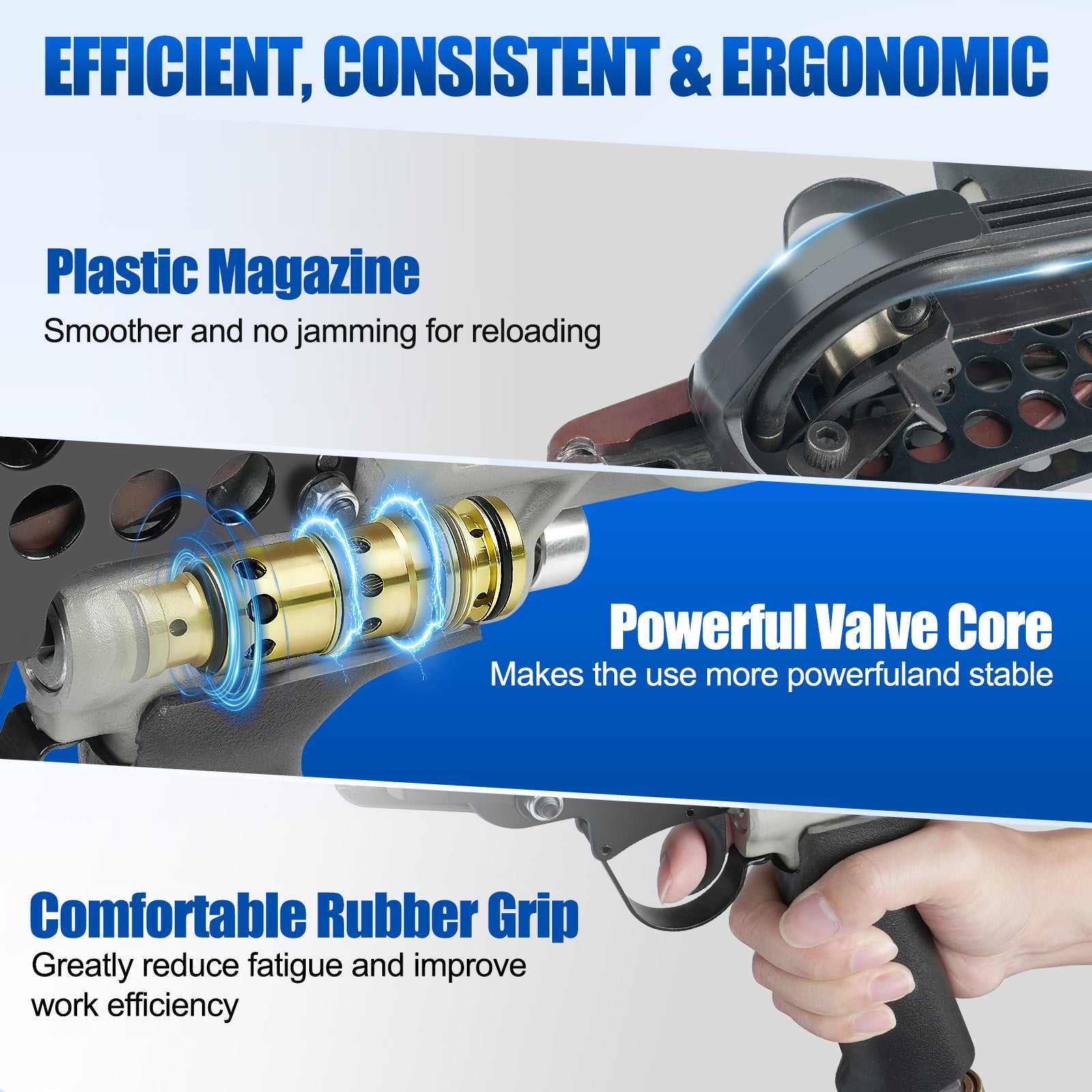 WOODPECKER C-7CA52 Pneumatic Hog Ring Gun, 15 Gauge, 3/4-Inch Crown, 4.8mm Closing Diameter