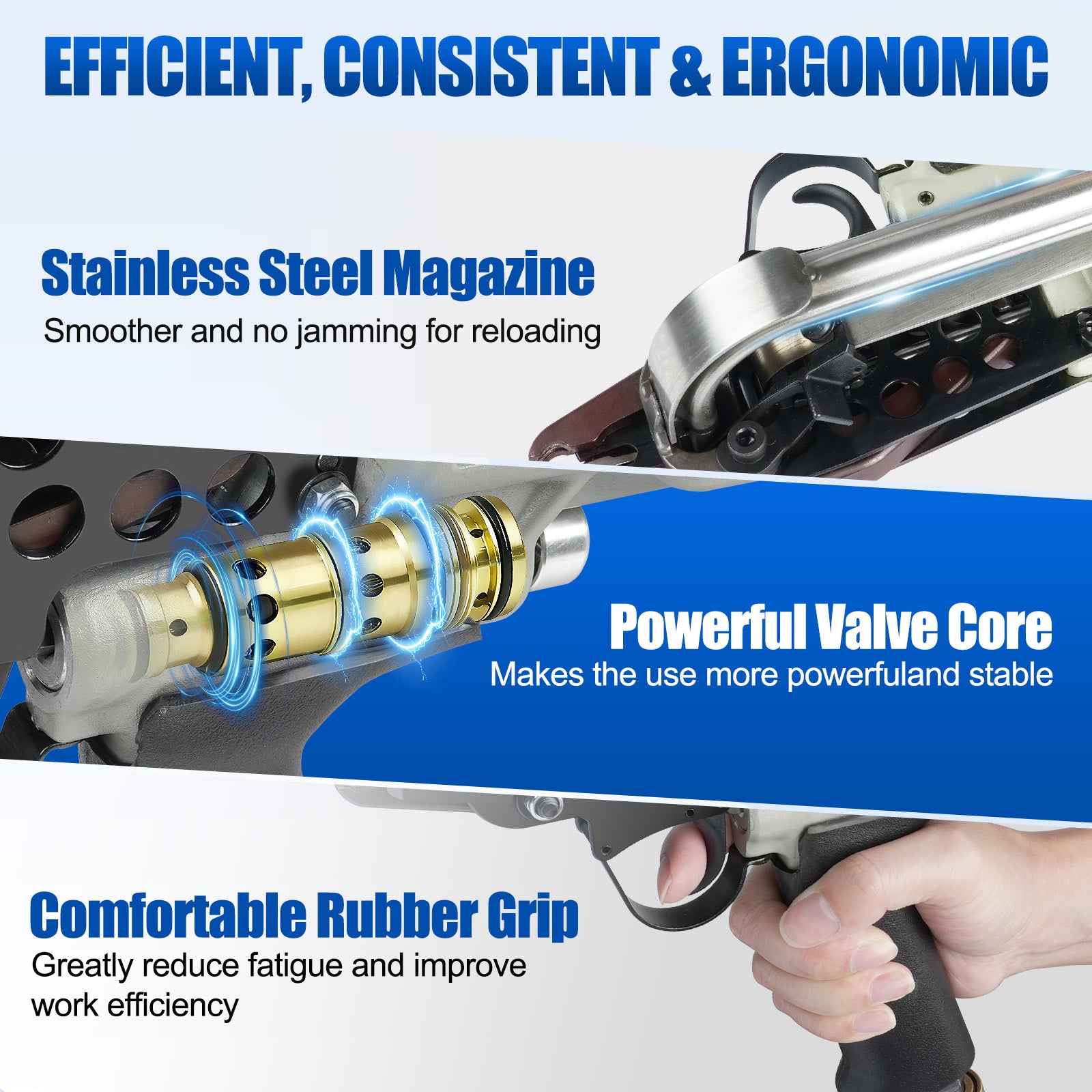 WOODPECKER C-7CA52T Pneumatic Hog Ring Gun, 15 Gauge, 3/4-Inch Crown, 4.8mm Closing Diameter