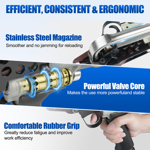 WOODPECKER C-7CA52T Pneumatic Hog Ring Gun, 15 Gauge, 3/4-Inch Crown, 4.8mm Closing Diameter