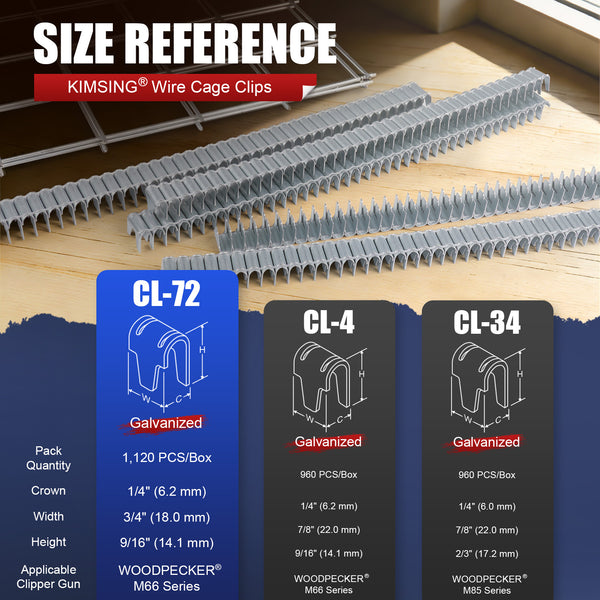 KIMSING Galvanized Vertex M66 Clinching Clips for Harcto Pneumatic Clipper Tools