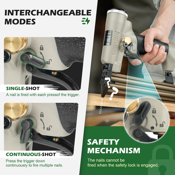 Woodpecker 21F30LS Pneumatic Brad Nailer, 18 Gauge, 3/8-inch to 1-3/16-Inch (10mm-30mm)