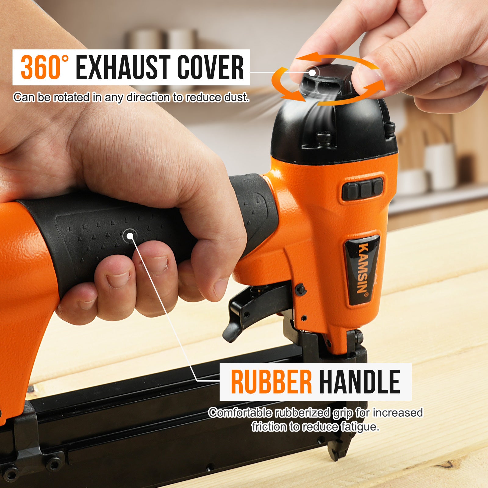 KAMSIN P635 Pneumatic Headless Pin Nailer, 23 Gauge, 1/2-Inch to 1-3/8-Inch (12 to 35mm)