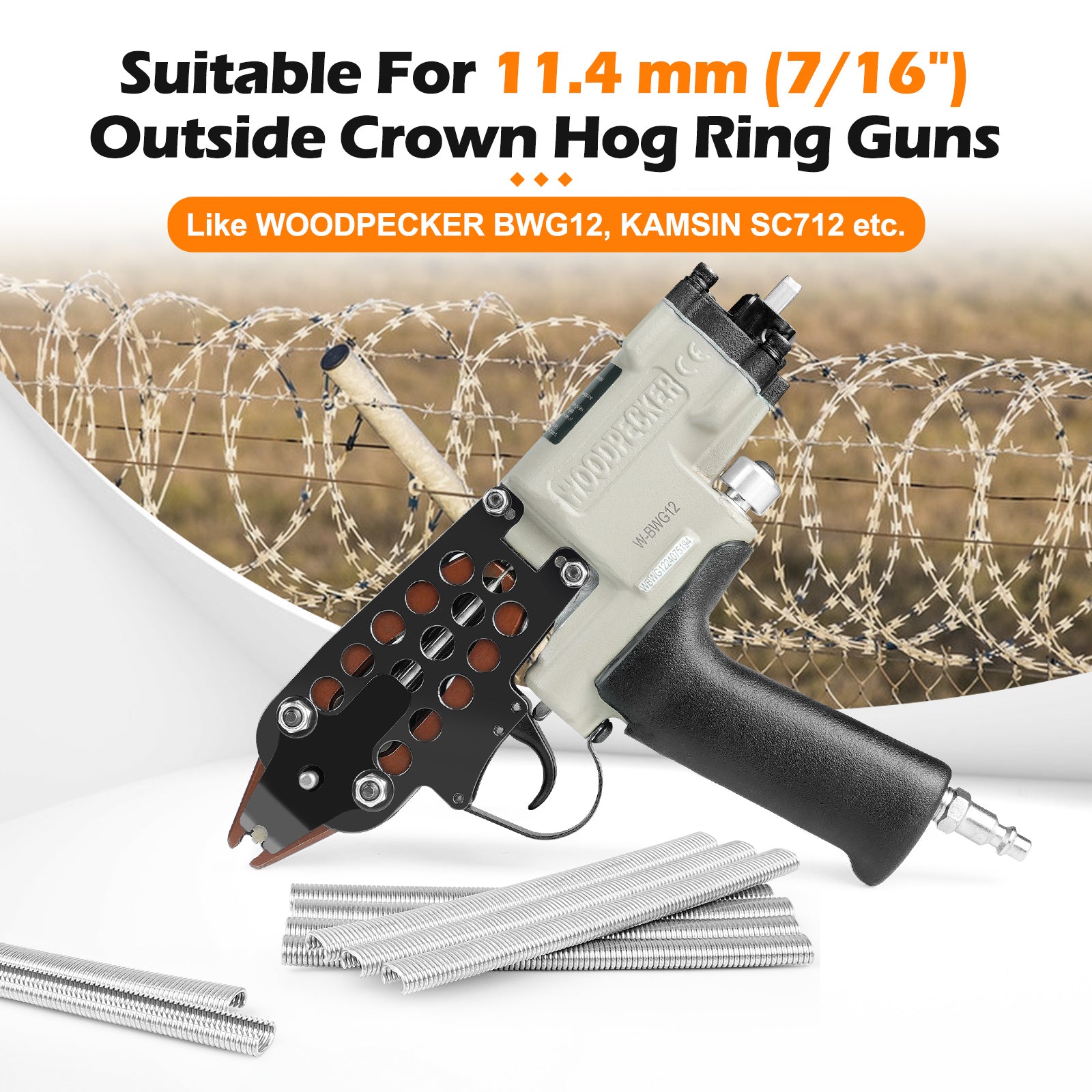 KIMSING C1214/C14 17 Gauge 11/32-Inch Crown Hog Ring Staples