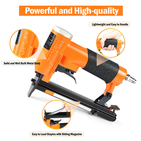 KAMSIN KN7116 Pneumatic Upholstery Stapler, 22 Gauge Type 71, 3/8-Inch Crown