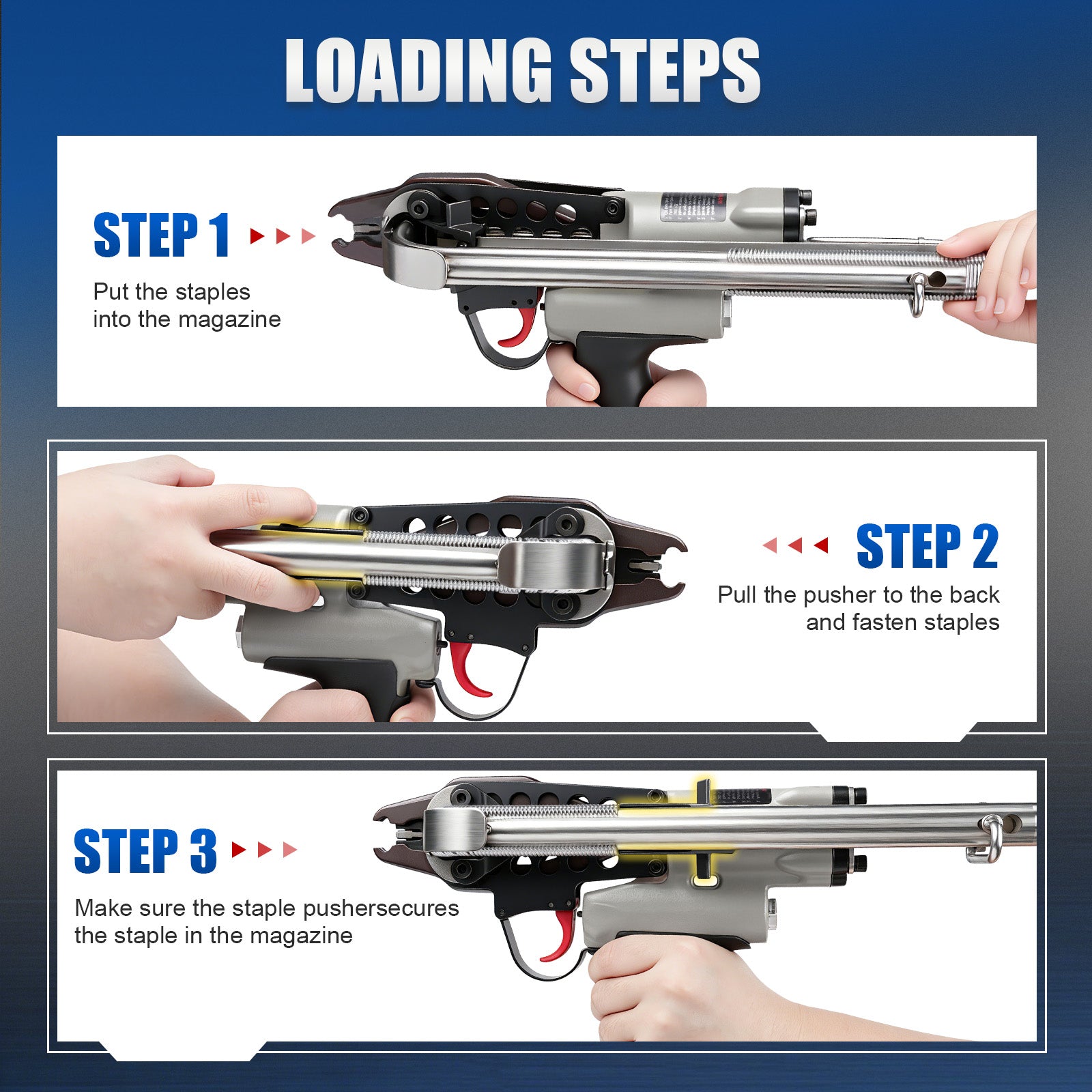 WOODPECKER V6C7CF52 15 Gauge 3/4-Inch Pneumatic Hog Ring Gun 5.2-5.8mm Closure Diameter with Stainless Steel Magazine