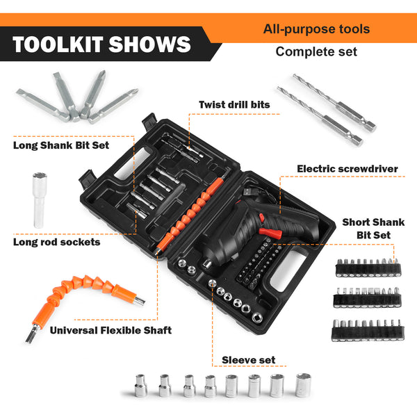 KAMSIN 47-Piece Tool Set for Multi-functional Electric Screwdriver Set