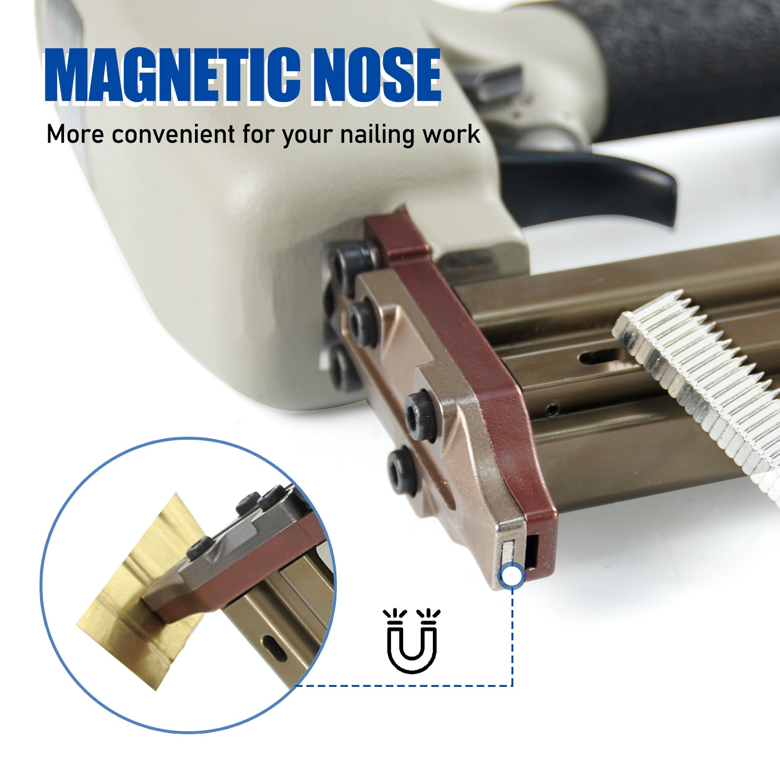 Woodpecker ST38H Pneumatic Concrete T Nailer, 14 Gauge, 3/4-Inch - 1-1/2-Inch (18mm-38mm)